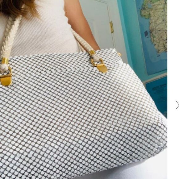 Vintage White Alumesh Rope strap Purse Bag - Picture 2 of 14